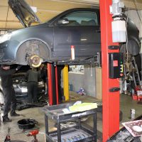 Inside R Bullen Auto Engineers car servicing workshop in Warlingham